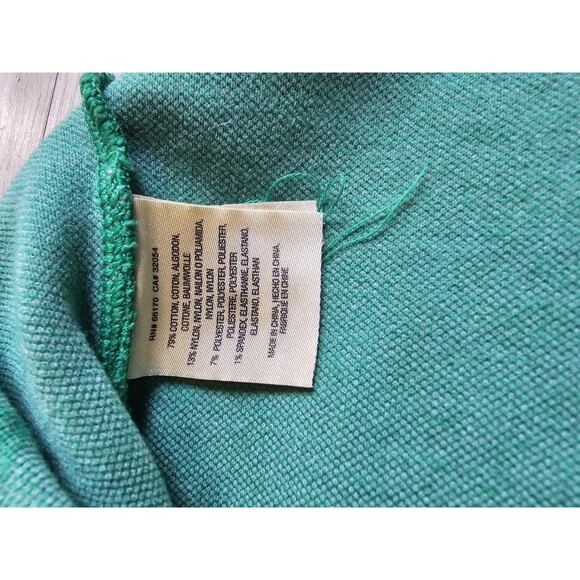 Moth by Antropologie Kelly Green Floral Embossed Cuff Sleeve Cropped Sweater M - Picture 7 of 8